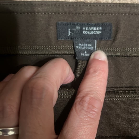 J. Jill Wearever Wide Leg Pull-On Split Hem Pant Dark Truffle Brown Large Petite - Picture 10 of 11